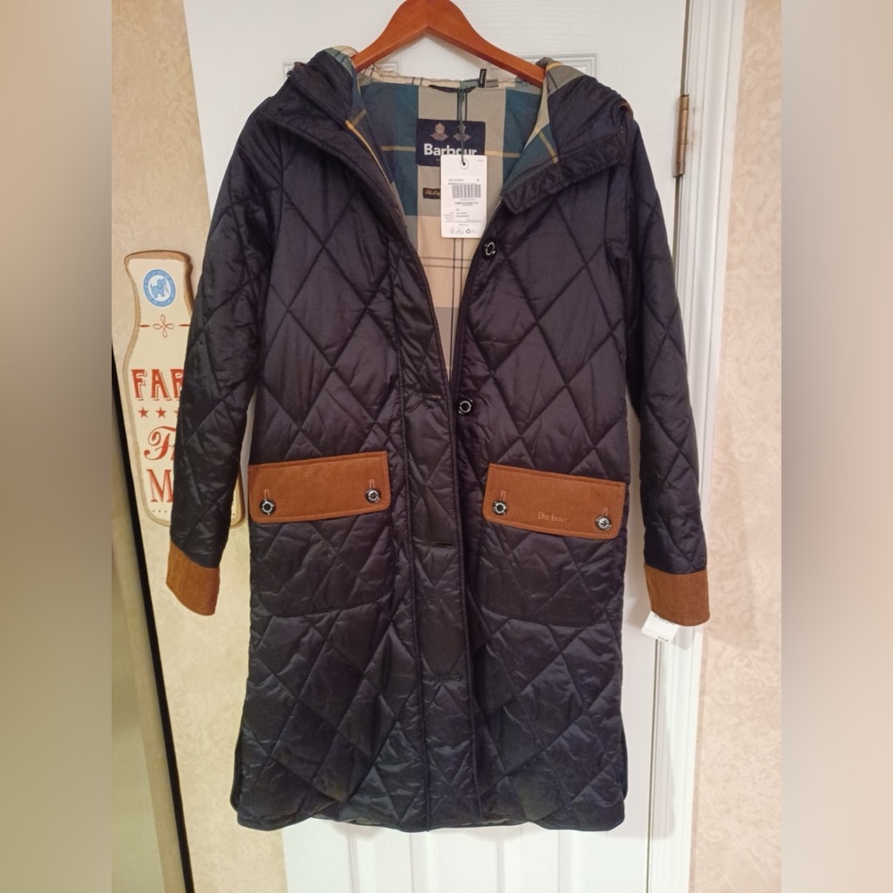 Brand New Barbour Women's Mickey Long Quilted Coat